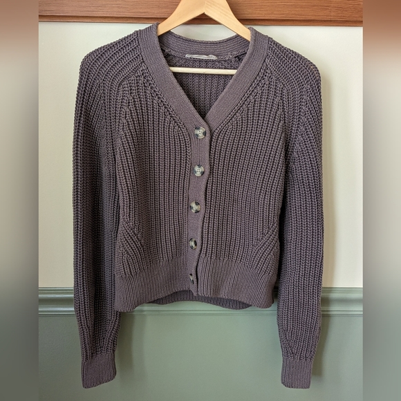Everlane Sweaters - Everlane Texture Cardigan in Plum Grey (size S)